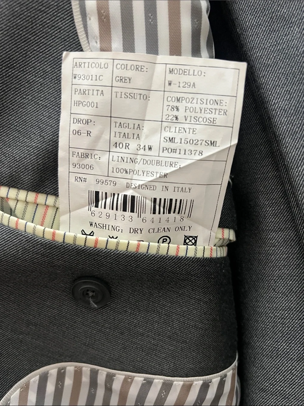 West End Men's Charcoal Gray Single-Breasted Suit Jacket